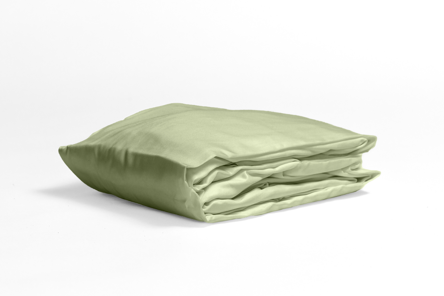 Folded fitted sheet in serene sage
