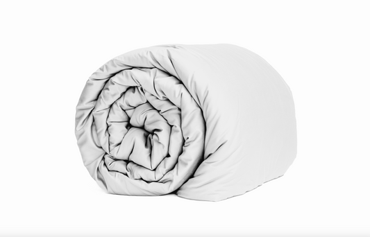 Rolled Comforter in cloud drift