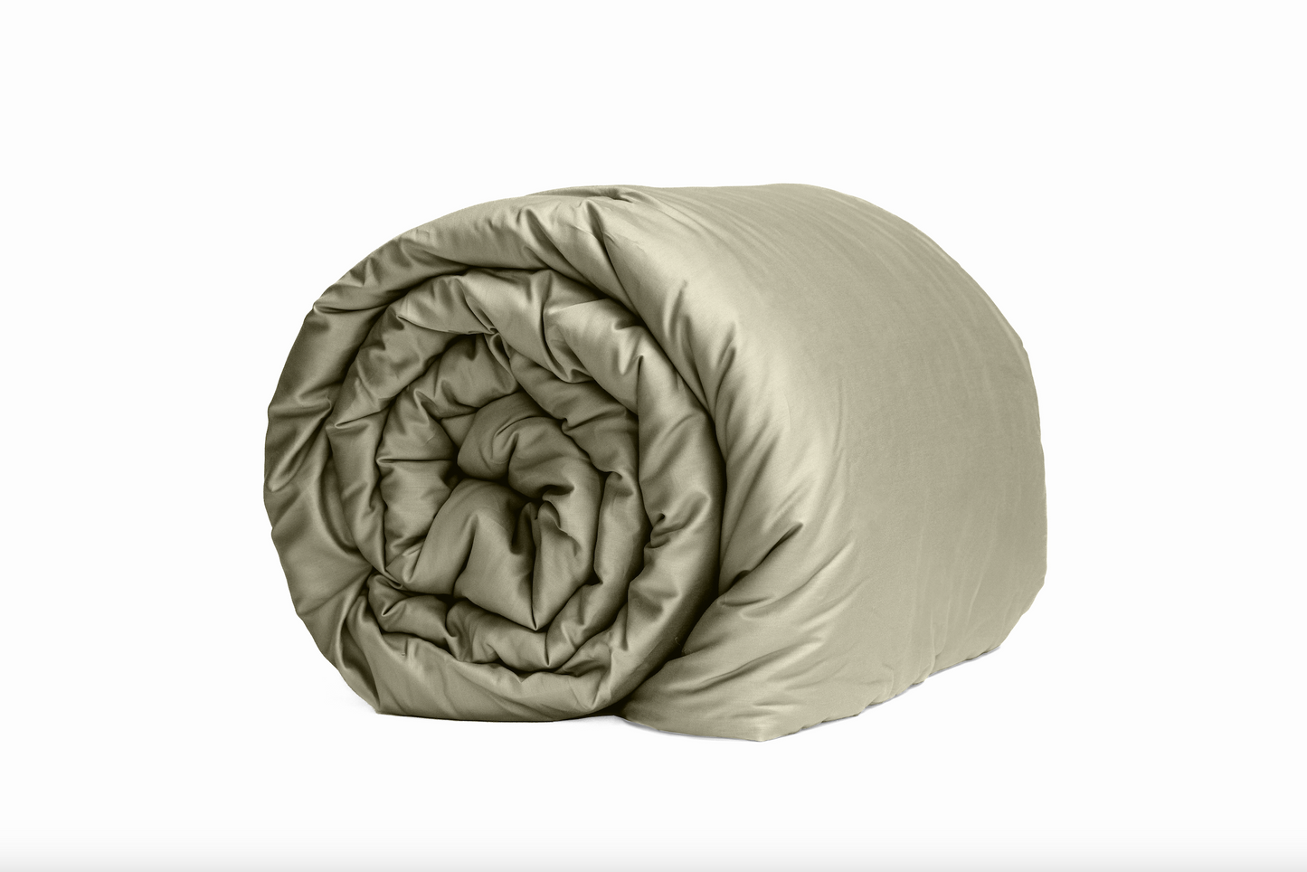 Rolled Comforter in cozy oatmeal