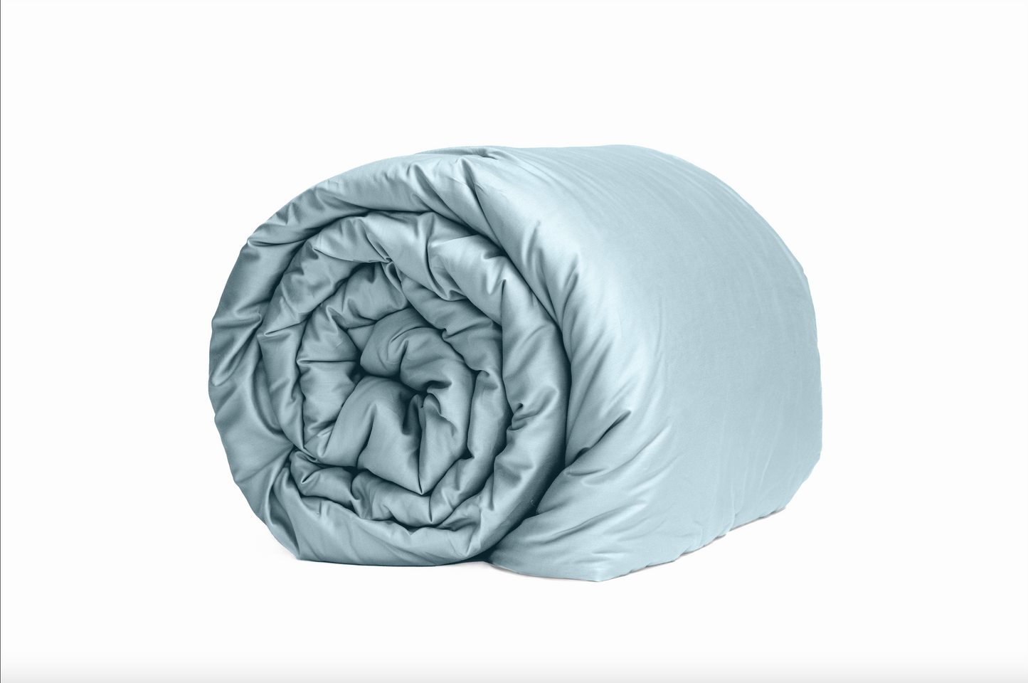 Rolled Comforter in tranquil sky