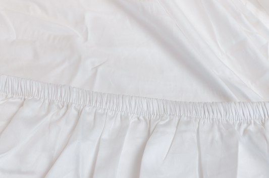 Close up of fitted sheet elastic