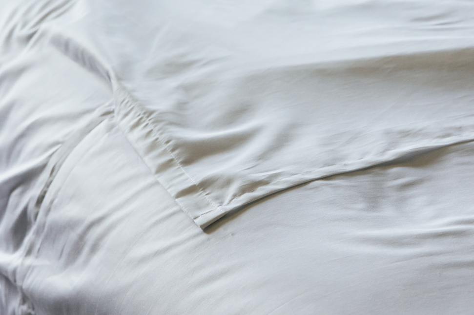 Close up of the bottom of the flat sheet
