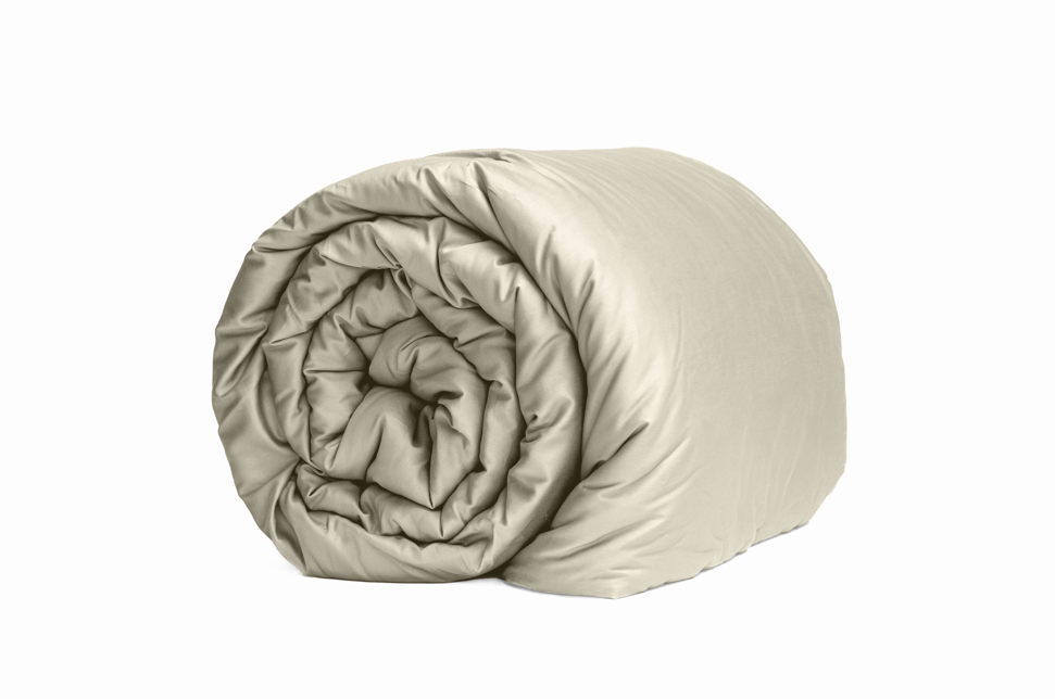 Rolled Comforter in soft sand