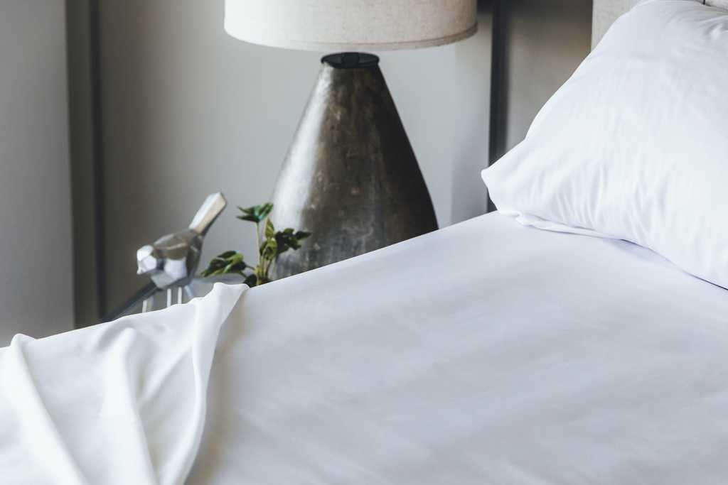 Close up of sheet on a bed