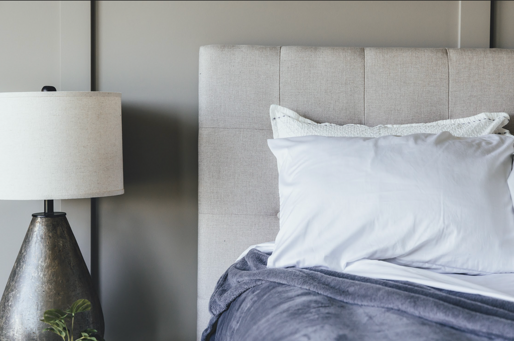Percale pillowcase on bed
