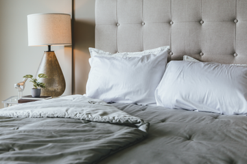 Close up of comforter folded at top