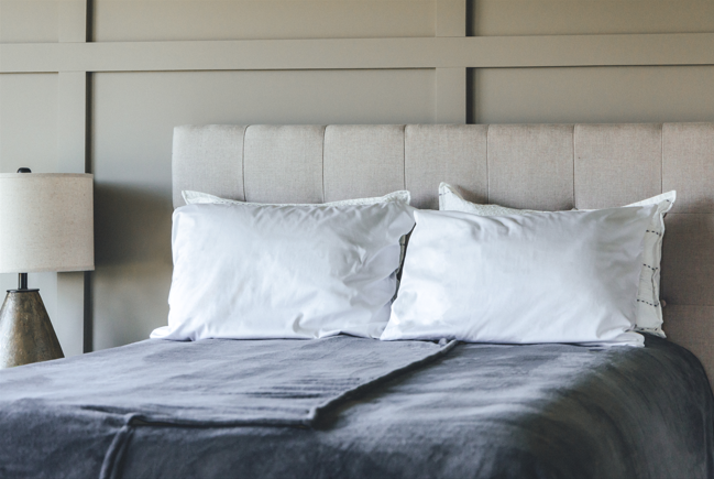 Split blanket on bed