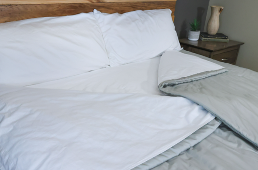 Made bed turned down in the middle